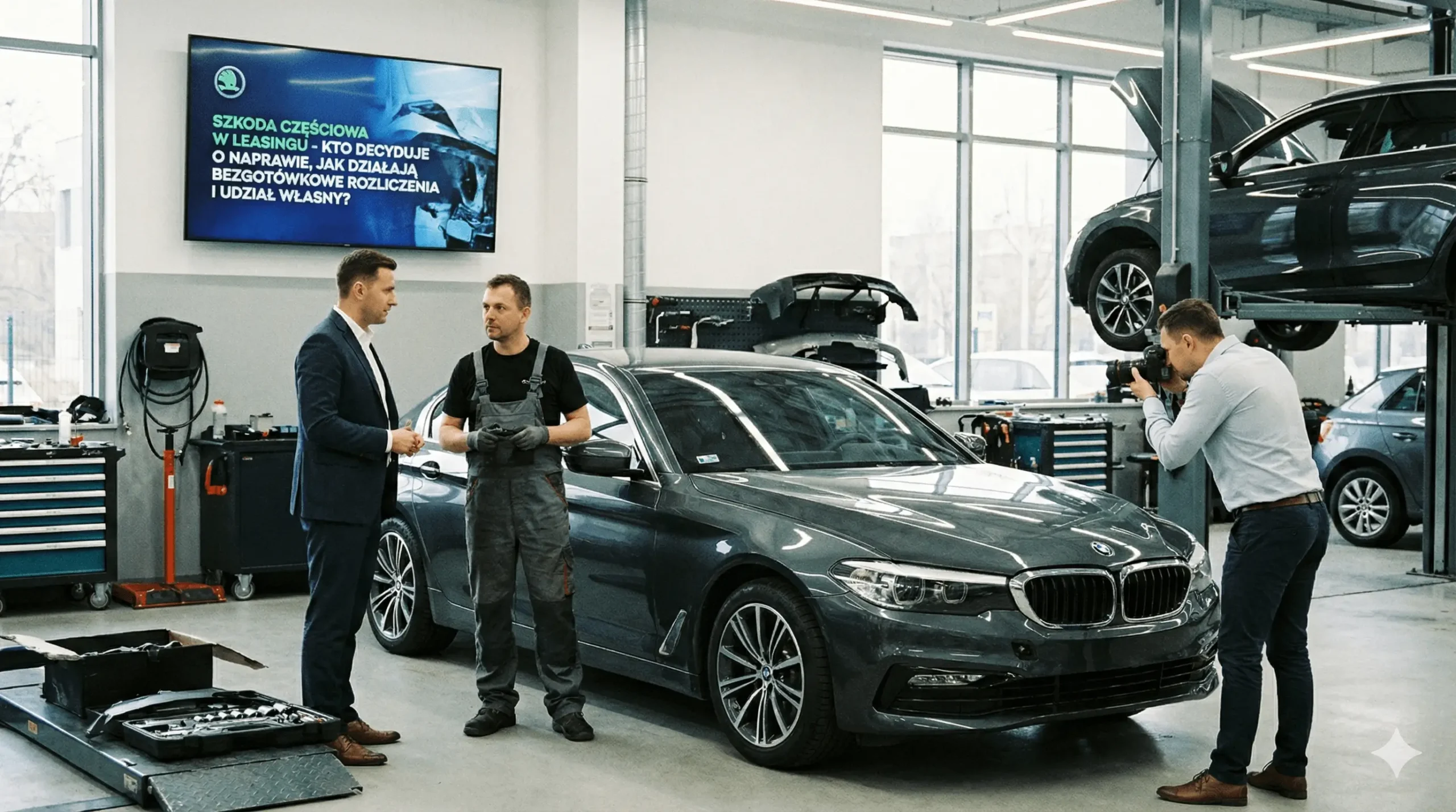 Szkoda częściowa w leasingu - kto decyduje o naprawie, jak działają bezgotówkowe rozliczenia i udział własny?