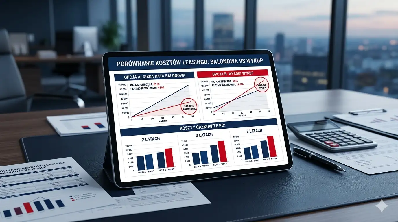 Leasing z niską ratą balonową czy z wysokim wykupem - co wychodzi taniej po 2, 3 i 5 latach?
